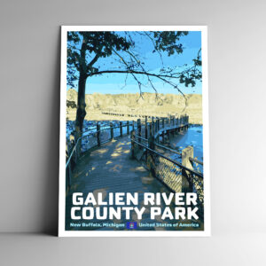 Galien River County Park Michigan Poster / Postcard