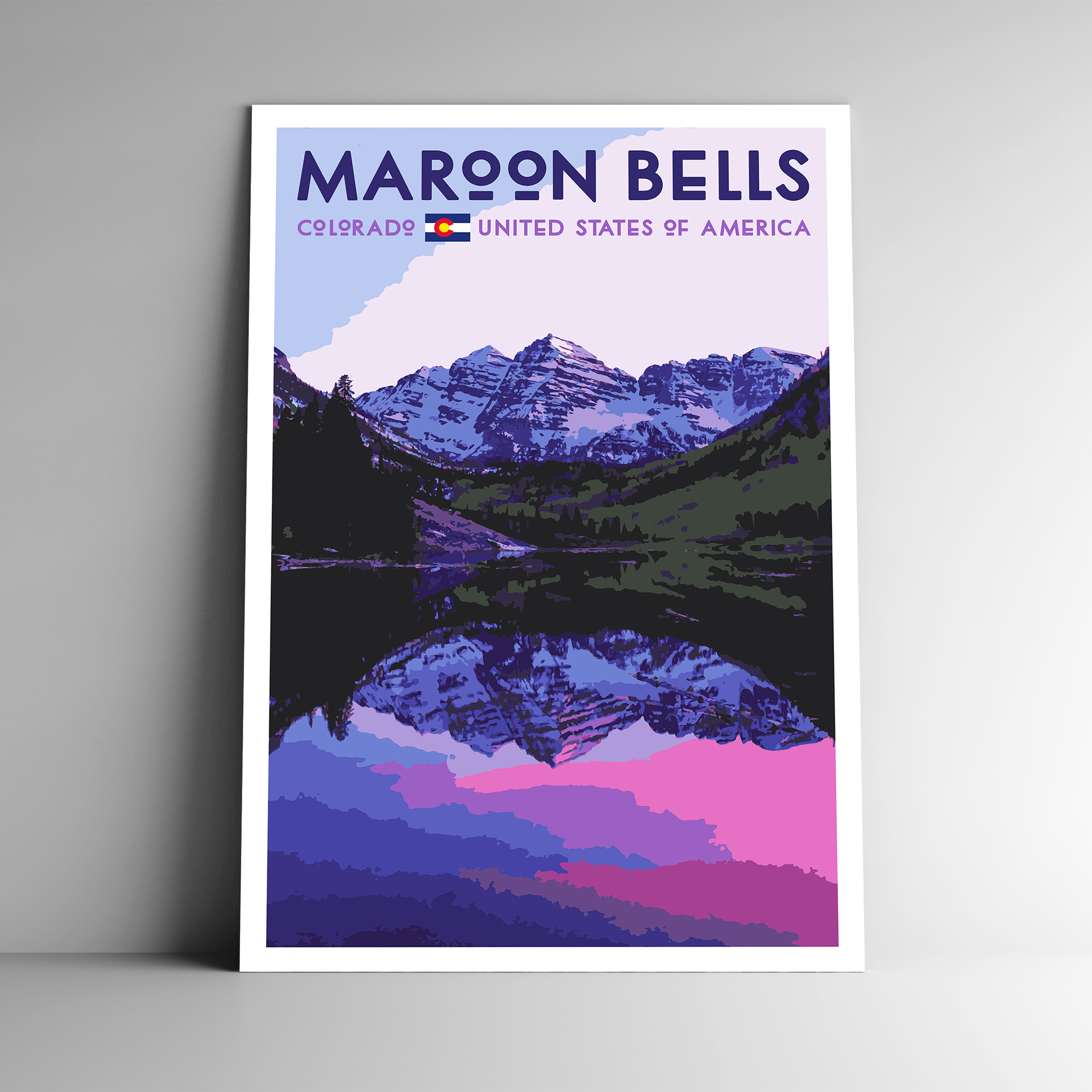 Maroon Bells Colorado Poster / Postcard