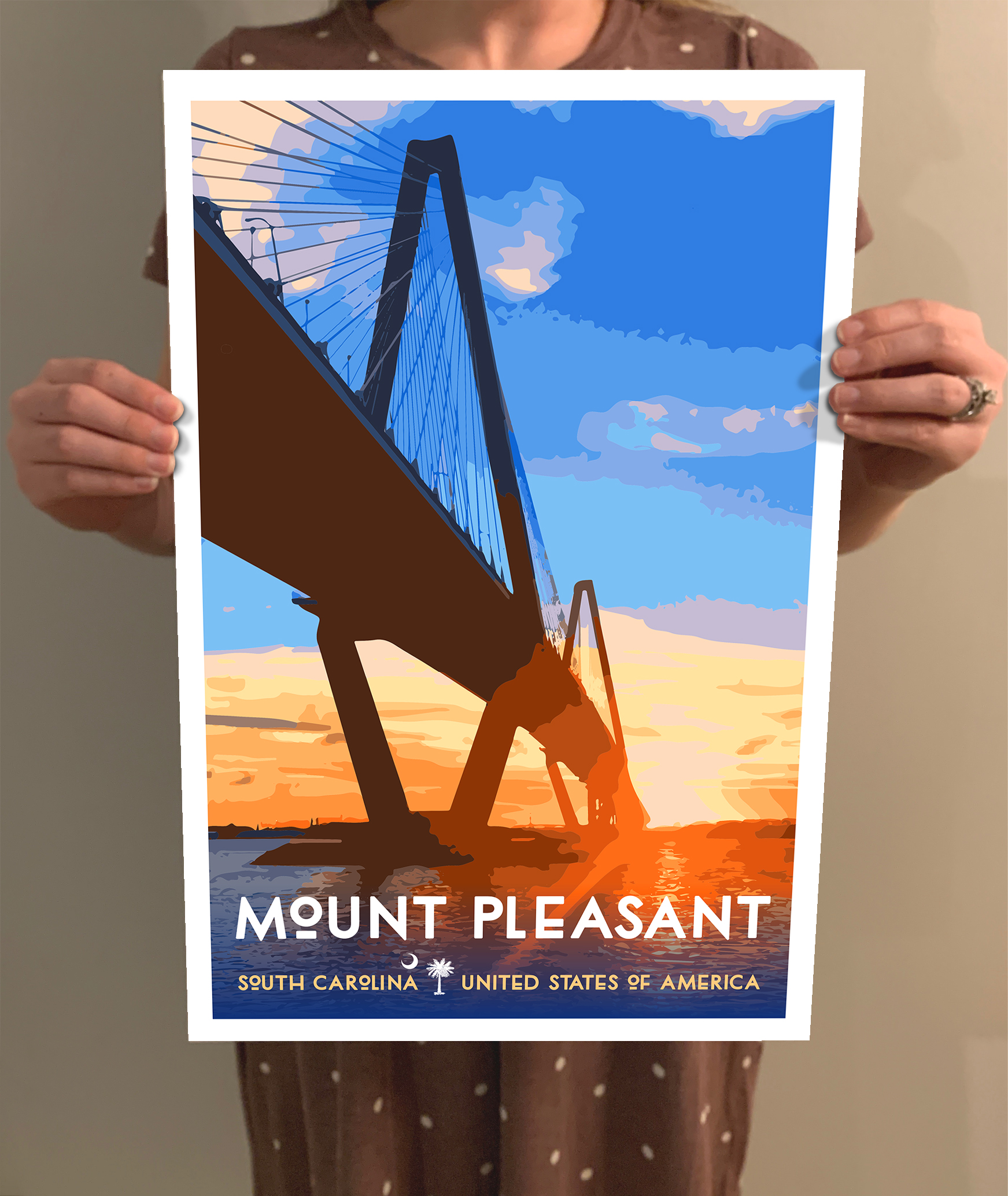 Mount Pleasant South Carolina Poster / Postcard Go See Design