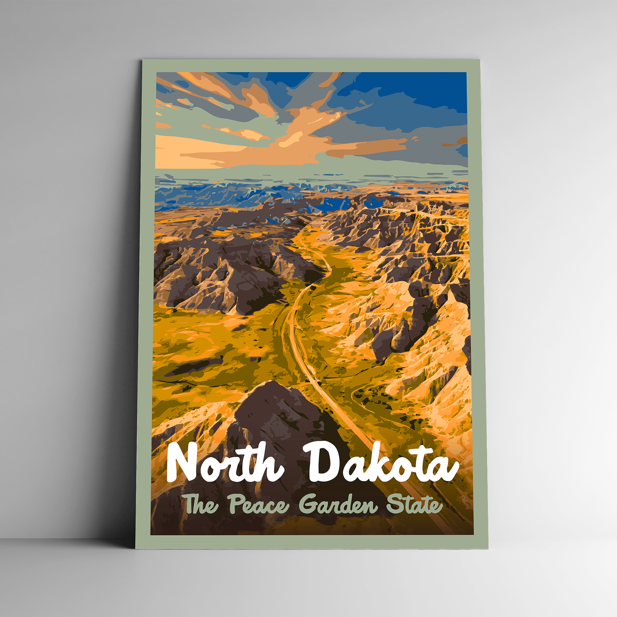 North Dakota: The Peace Garden State Poster / Postcard