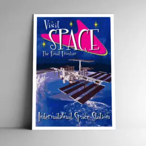 Visit Space (International Space Station) Retro Poster / Postcard