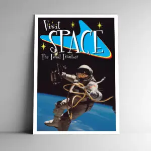 Visit Space (Spacewalk) Retro Poster / Postcard