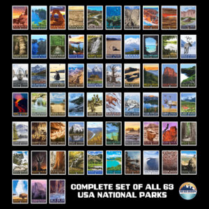 Premium Vinyl Stickers: Complete Set of All 63 USA National Parks