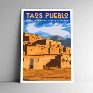 Taos Pueblo New Mexico Poster / Postcard