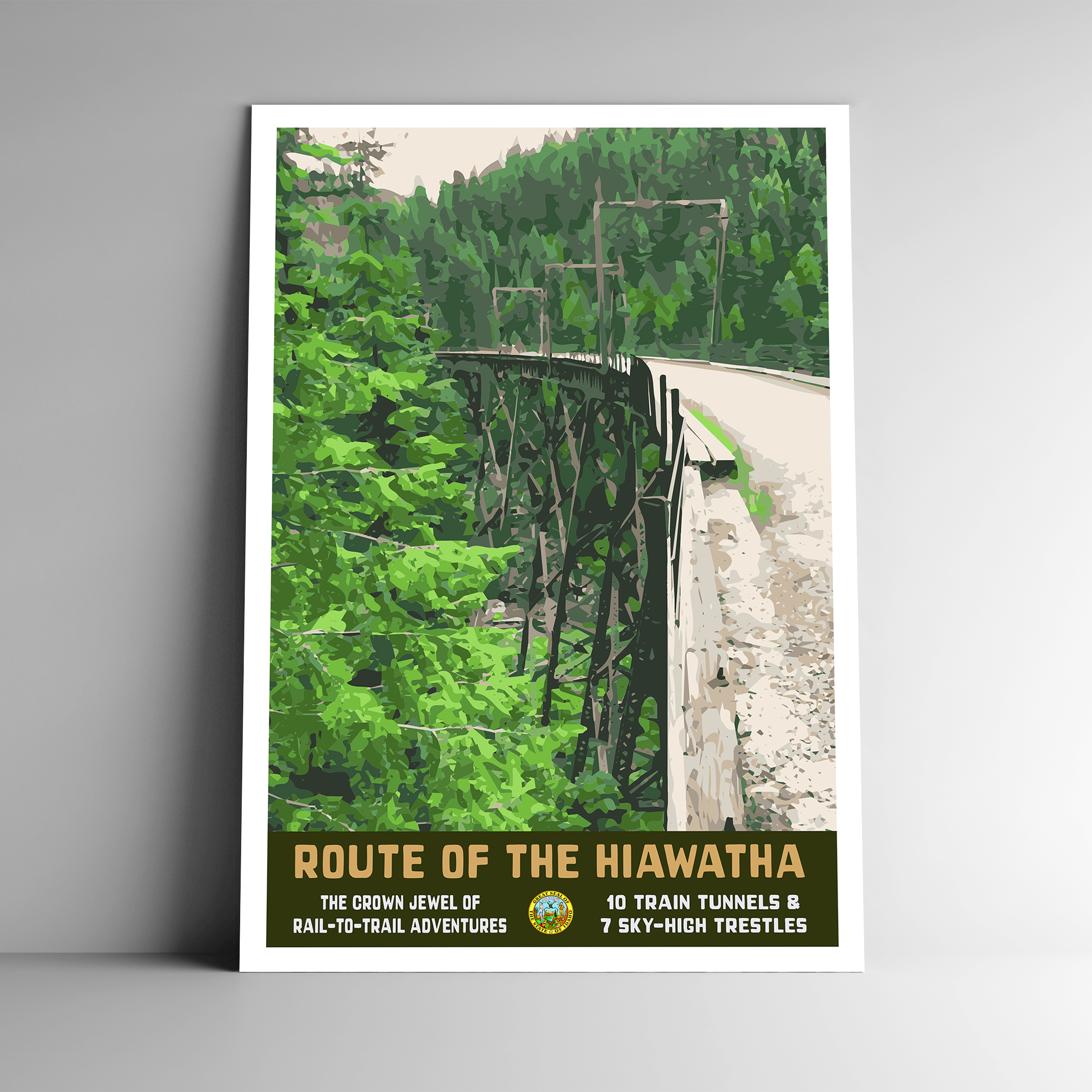 Route of the Hiawatha Bike Path (Train Trestle) Poster / Postcard